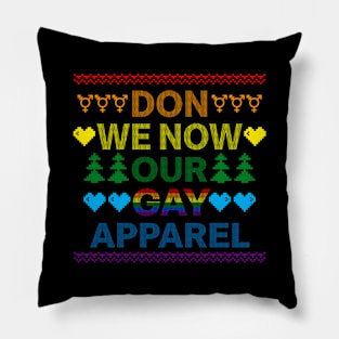 LGBTQ+ Gay Pride Ugly Christmas Sweater Pillow