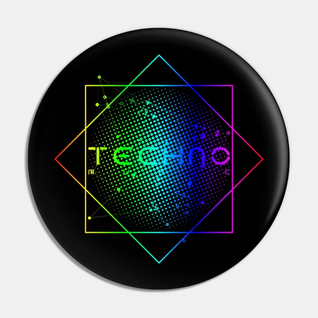 Techno EDM Music Square Festival Pin by shirtontour