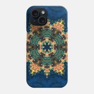 Psychedelic Kaleidoscope Yellow Blue and Green Phone Case