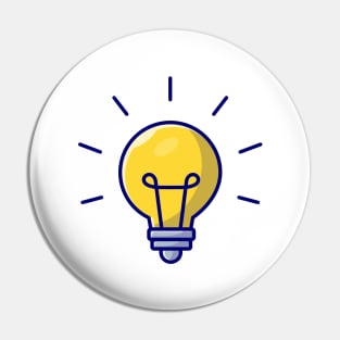 Lightbulb Idea Cartoon Vector Icon Illustration Pin