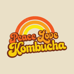 PEACE, LOVE, KOMBUCHA - Retro Rainbow T-Shirt