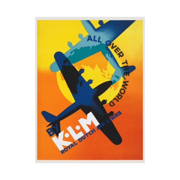 KLM All Over the World Vintage Poster 1930s by vintagetreasure