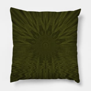 Olive Green Sunflower Boho Pillow