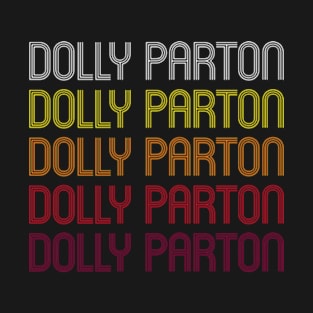 Retro Dolly Wordmark Repeat - Vintage Style T-Shirt