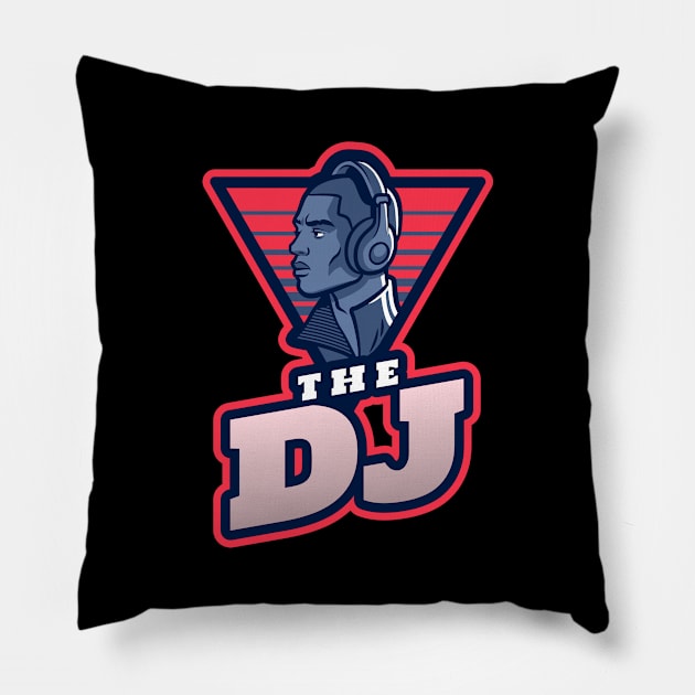 The DJ, Electronic Music Lover Pillow by EquilibriumArt