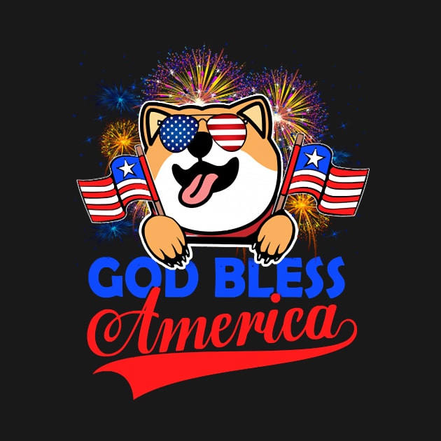 God Bless America 4th Of July Firework Dog Unisex by BelaReider