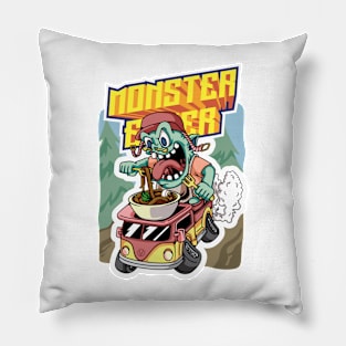 Monster eater cartoon Pillow