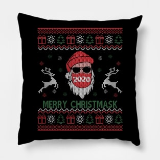 Merry Christmask Christmas 2020 Funny Santa Face Mask Ugly Pillow