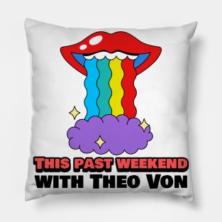 This Past Weekend Retro Rainbow Lips Pillow