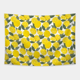 Lemon Leaves - Cute Lemon Pattern Tapestry