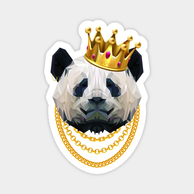 Panda King Gangster Crown Magnet by LemoBoy