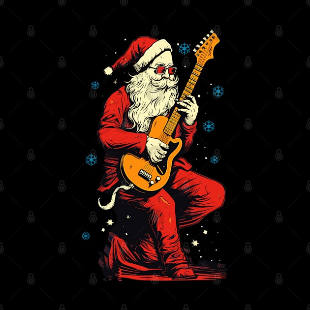 Christmas Guitar Gift Santa Claus Guitarist Funny Guitar by KsuAnn