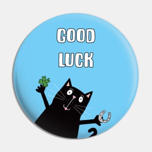 Black Cat Good Luck Pin