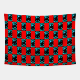 Turquoise Solar Eclipse Pattern Tapestry