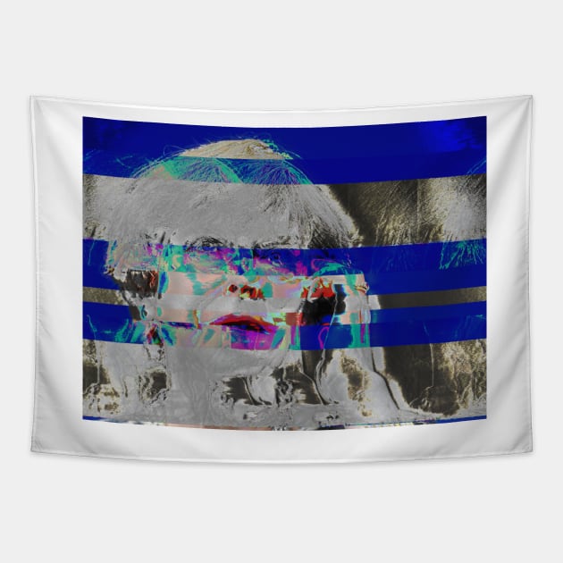 Strong & Stable: Theresa May Glitch Art Tapestry by brutalworld