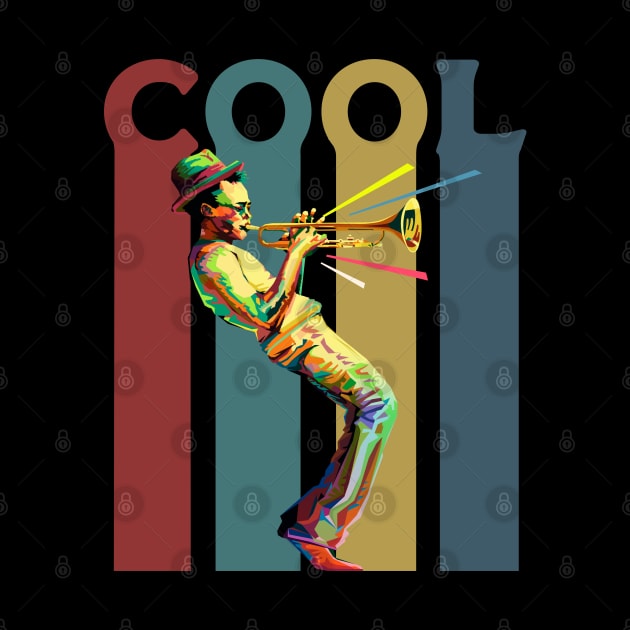 Cool - Retro design with a jazz trumpet player by Blended Designs