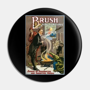 Vintage Magic Poster Art, Brush, King of Wizards Pin