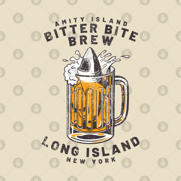 Amity Island - Long Island, NY Bitter Brew Bite Shark Beer by Contentarama