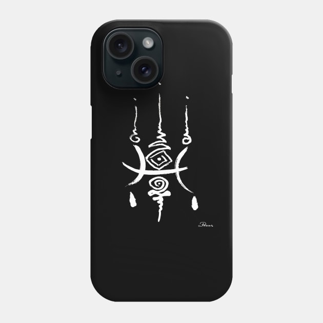 Unique Zodiac Unalome Pisces Birthday Feb-March Elegant Zen Goth Phone Case by Whimsical Splendours