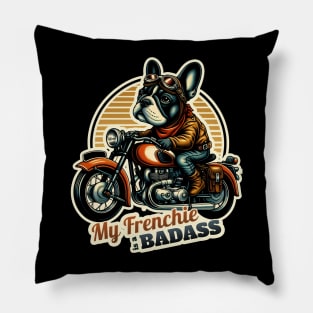 Biker French Bulldog Pillow