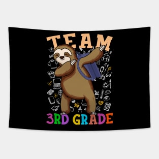 Dabbing Sloth 3rd Grade Team Back To School Shirt Boys Girls Tapestry