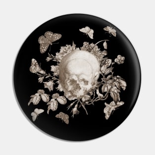 GOTHIC FLORAL SKULL Pin