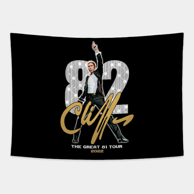 Cliff Richard the great 81 tour 2021 cliff signature Tapestry by asheribtllo