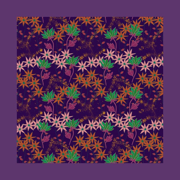 Wildflowers on Purple by MitaDreamDesign