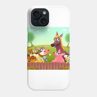 Funny farm animals smiling Phone Case