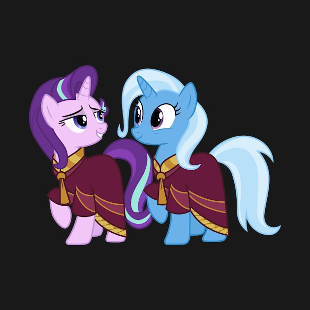 Starlight Glimmer and Trixie in robes by CloudyGlow