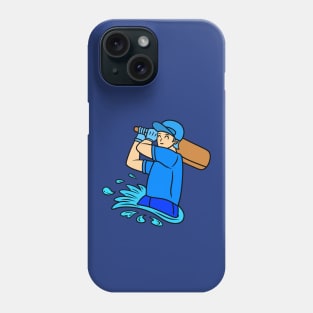 Cartoon cricket player Phone Case