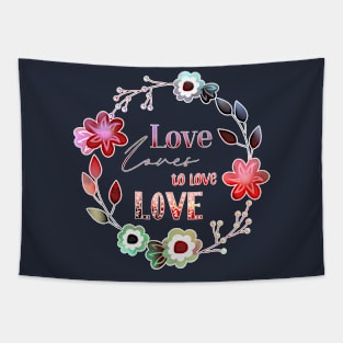Love Affair Love Loves to Love Love literary quote ombre flowers Tapestry