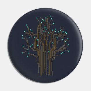 Yellow Technology Tree Pin