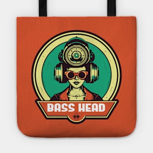 Bass Head Cyberpunk Retro Vintage Logo Tote