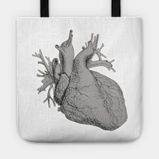 Pen and Ink and Anatomical Heart Illustration Tote