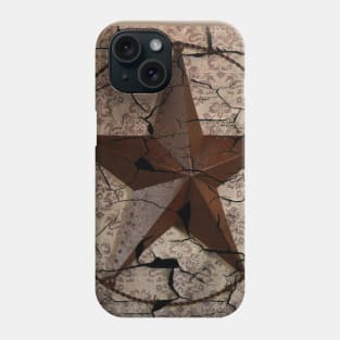 vintage damask rustic western country  star Phone Case