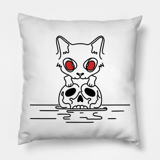 Cat Skull Pillow by TEENOVO 