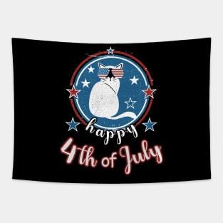 Happy 4Th of July Funny Patriot Cat Tapestry