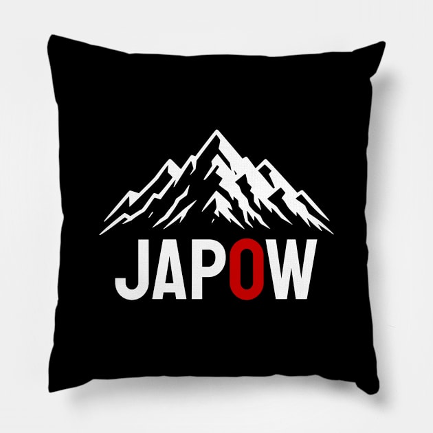JAPOW Japan Powder Snow Snowboard Sticker - White Pillow by PawaPotto