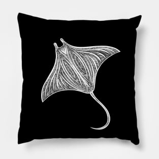 Manta Ray drawing - design for animal lovers Pillow