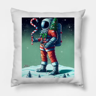 Claus Astronauts at Christmas in Space Pillow