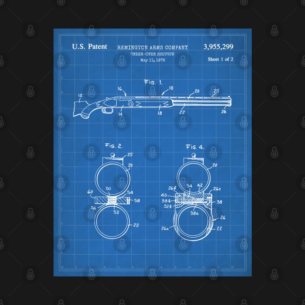 Remington Shotgun Patent - Police Officer Law Enforcement Art - Blueprint by patentpress