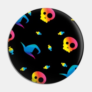 Rainbow Skull Halloween Pin