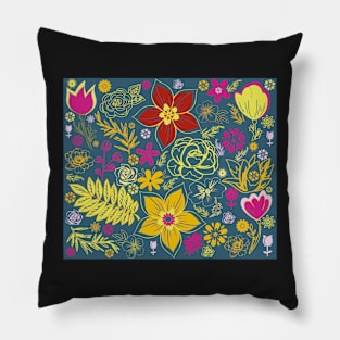 Brightly Colored Flowers for fans of Brilliant Colors Pillow