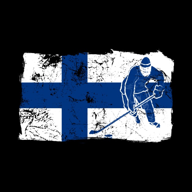 Finland Suomi Ice Hockey Player Flag Gift Idea by JeZeDe