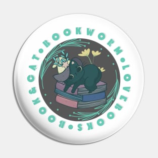 Book cat Pin