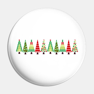 Retro Christmas Trees Pin