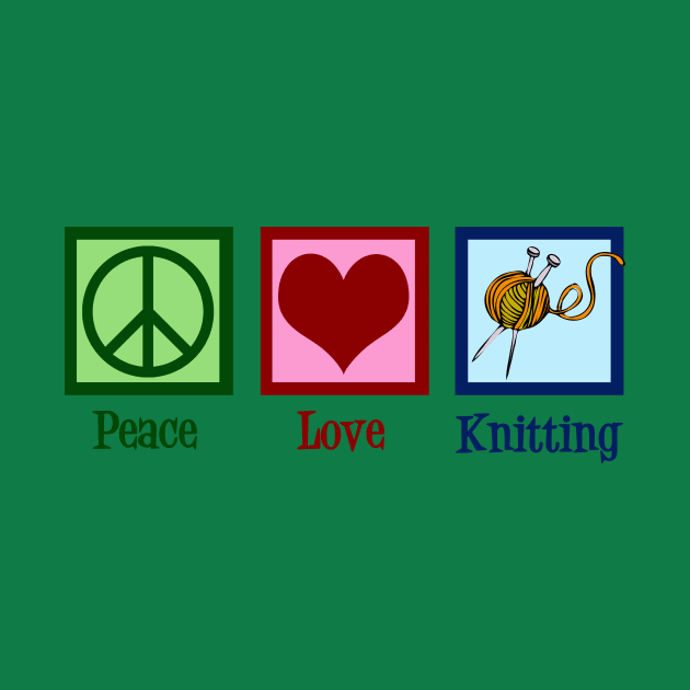 Cute Peace Love Knitting Pink by epiclovedesigns