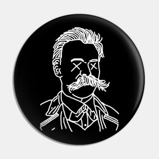 Dead Nietzsche (White) Pin