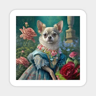 Chihuahua Dog in Blue Dress Magnet